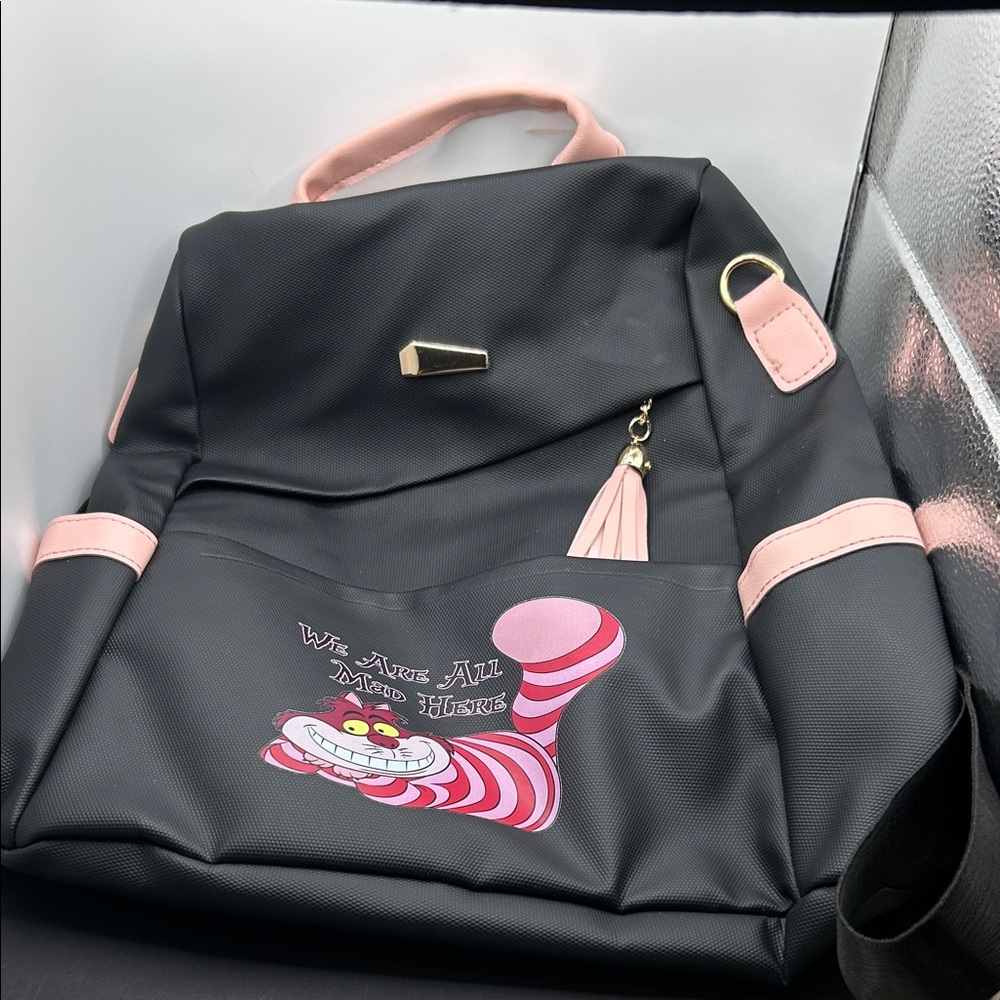 Cheshire Cat Black and Pink Backpack